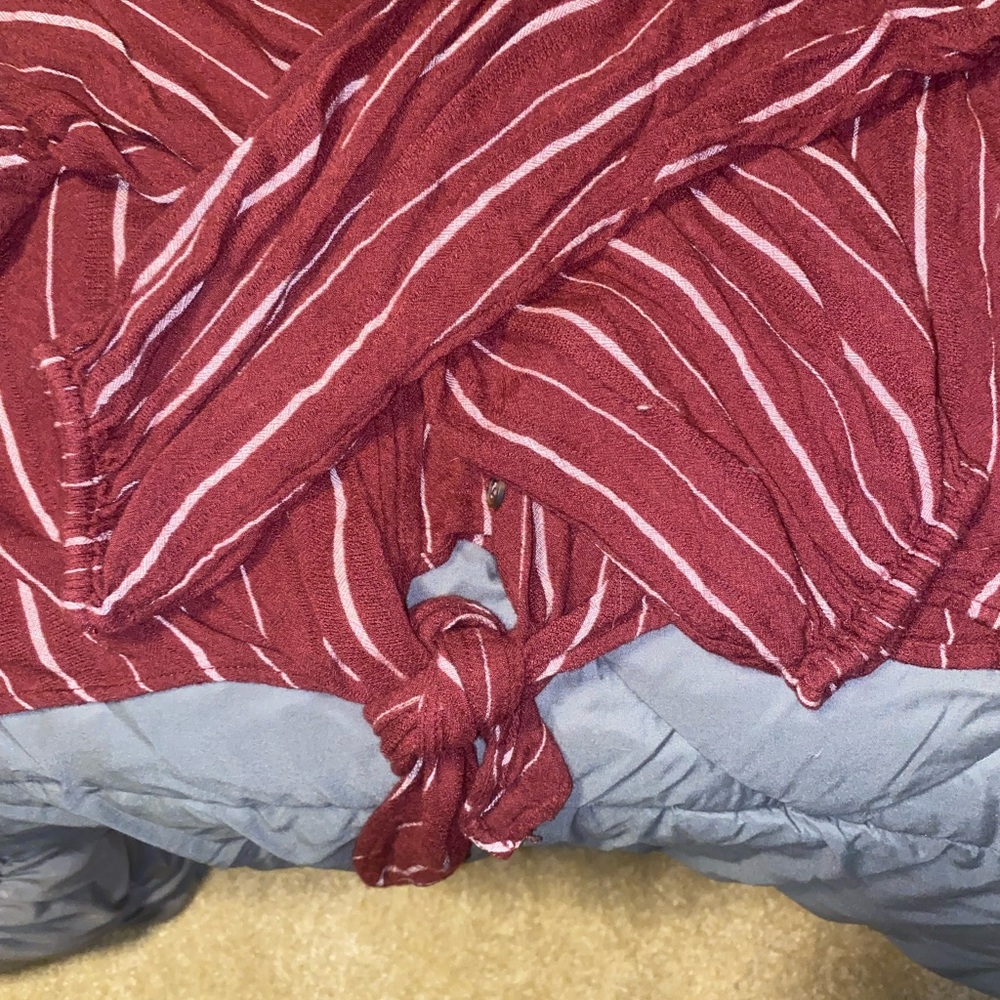 American Eagle Red Striped Button Down - image 6